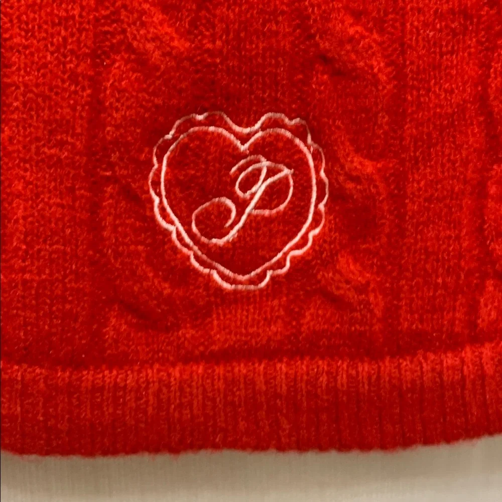 Victoria's Secret Pink Red Cable Knit Dog Sweater XL